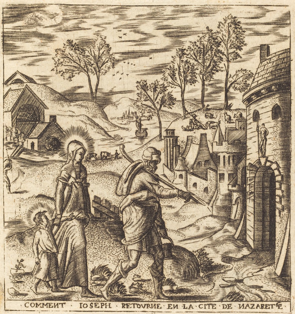 Joseph, Mary and Jesus Returning to Nazareth by Leonard Gaultier
