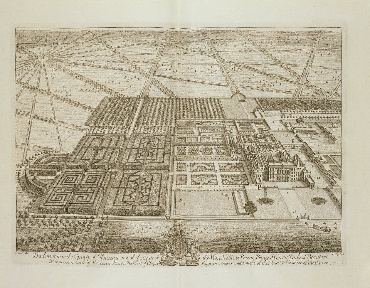 Badminton House in the County of Gloucester, Engraved by Johannes Kip by Leonard Knyff