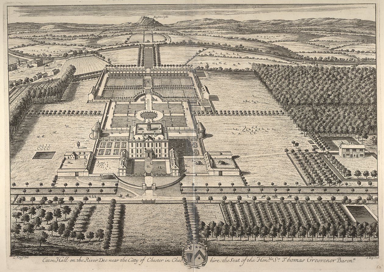 Eaton Hall on the River Dee near the city of Chester in Cheshire, the seat of the Honorable Sir Thomas Grosvenor by Leonard Knyff