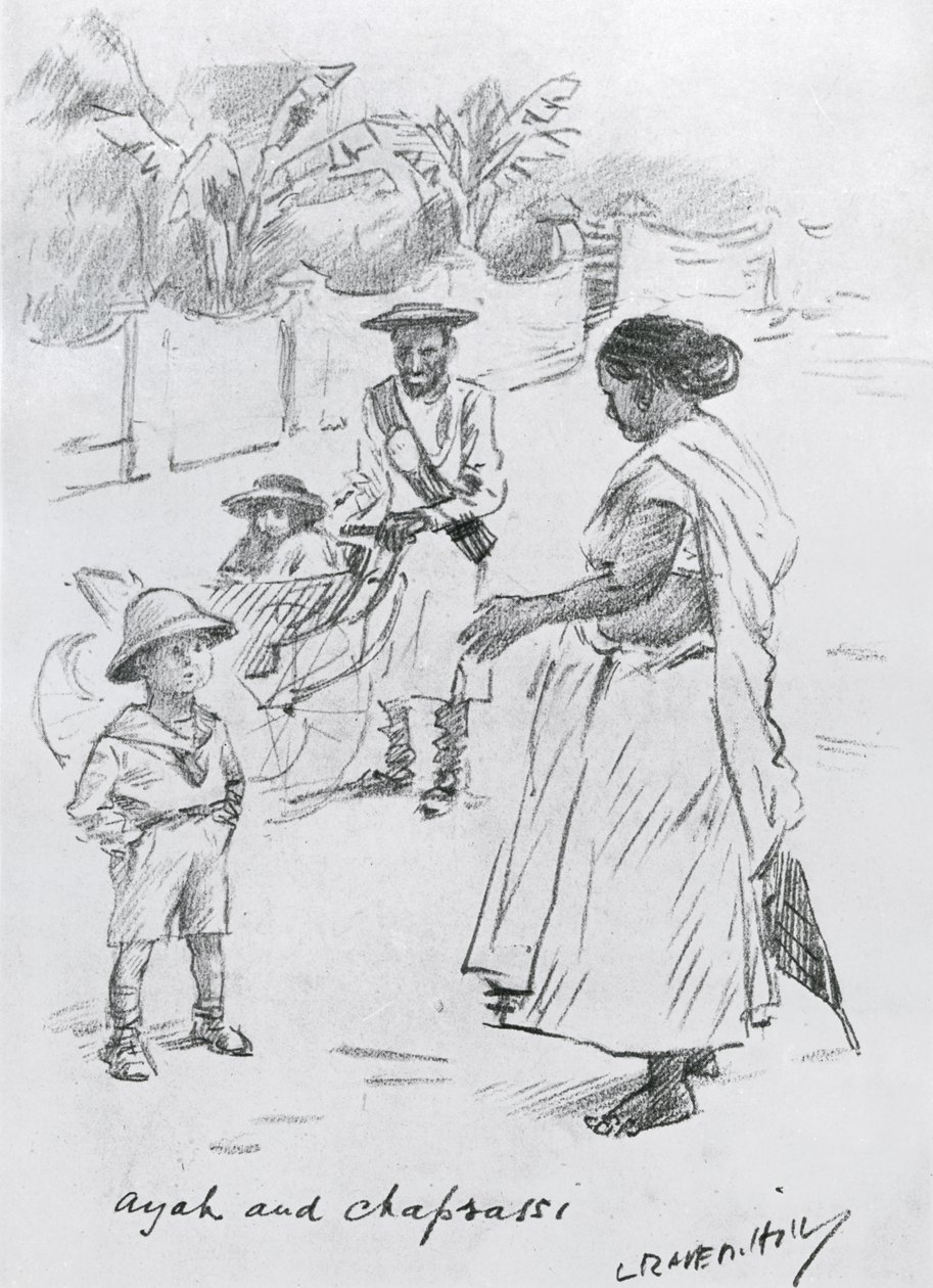 Ayah and Chaprasi by Leonard Raven Hill