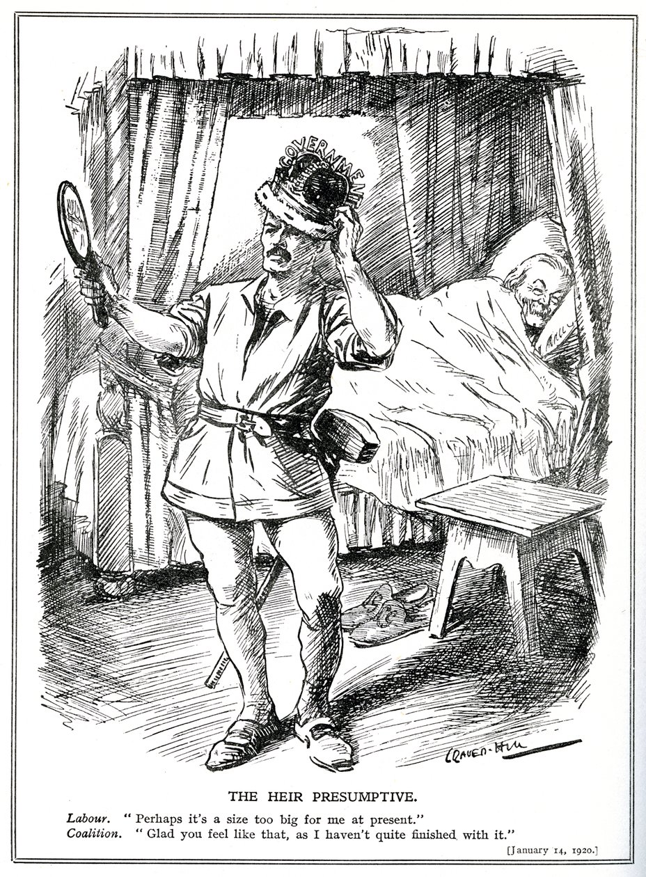 The Challenge to Lloyd George and the Coalition Government from the Labour Party, January, 1920 by Leonard Raven Hill