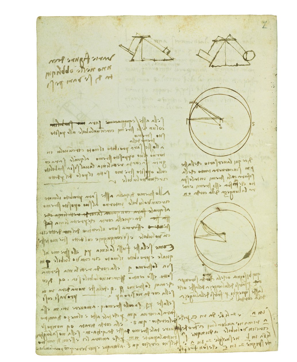 Codex on the Flight of Birds, Folio 3 Verso by Leonardo da Vinci
