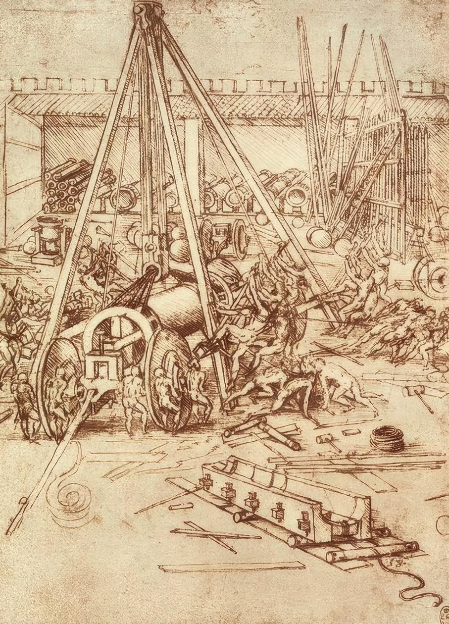 Gun Foundry by Leonardo da Vinci