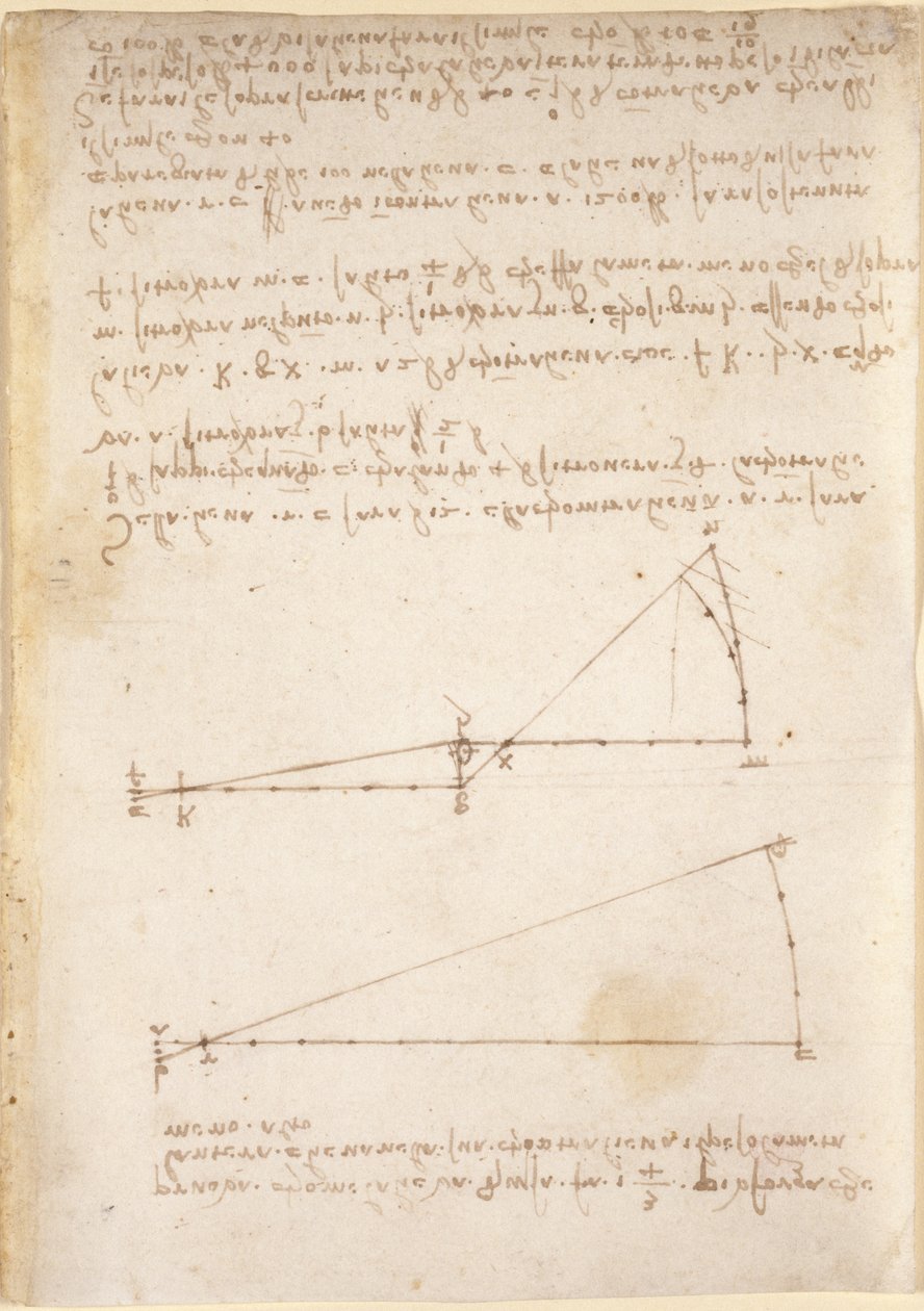 Drawings on the mechanical powers and forces, percussion, gravity, motion, optics and astronomy, with various arithmetical and geometrical propositions by Leonardo da Vinci