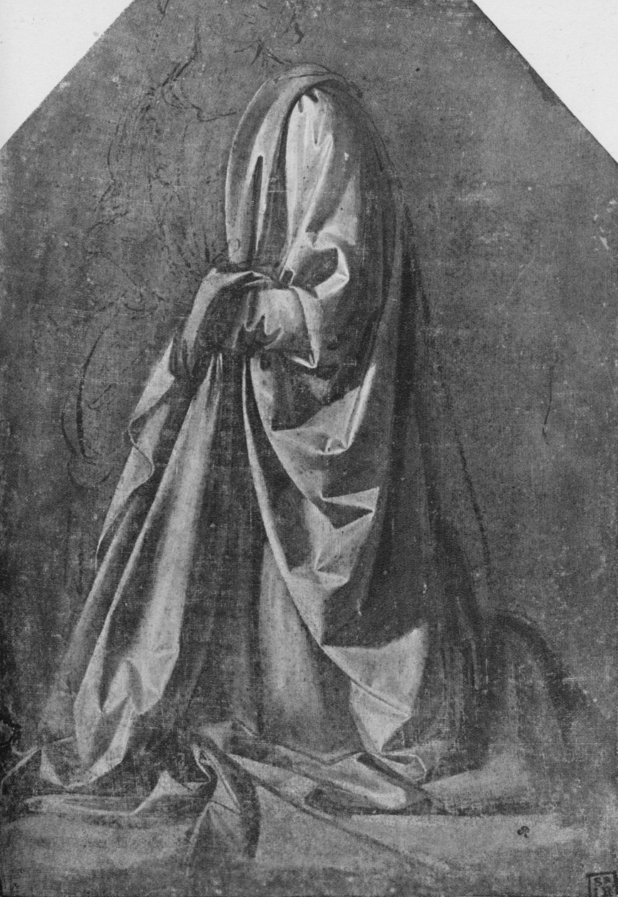 Cast of Drapery for a Figure Kneeling to the Left, c1475