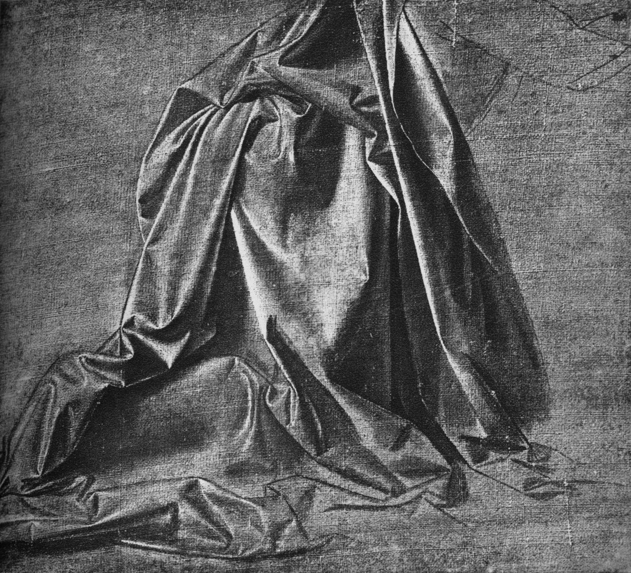 Cast of Drapery for a Figure Kneeling to the Right, c1470 by Leonardo da Vinci