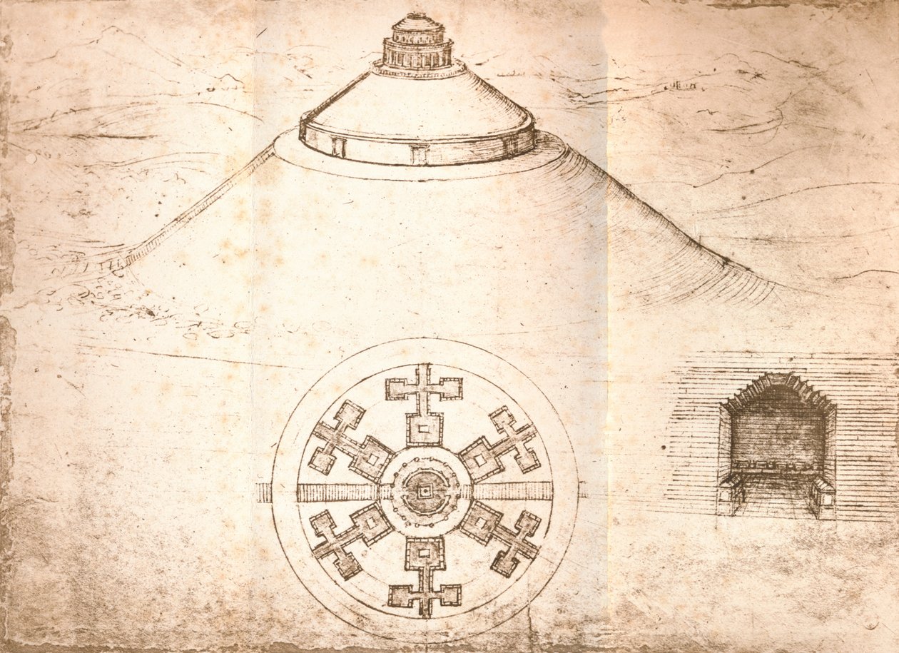 Design for a Mausoleum by Leonardo da Vinci