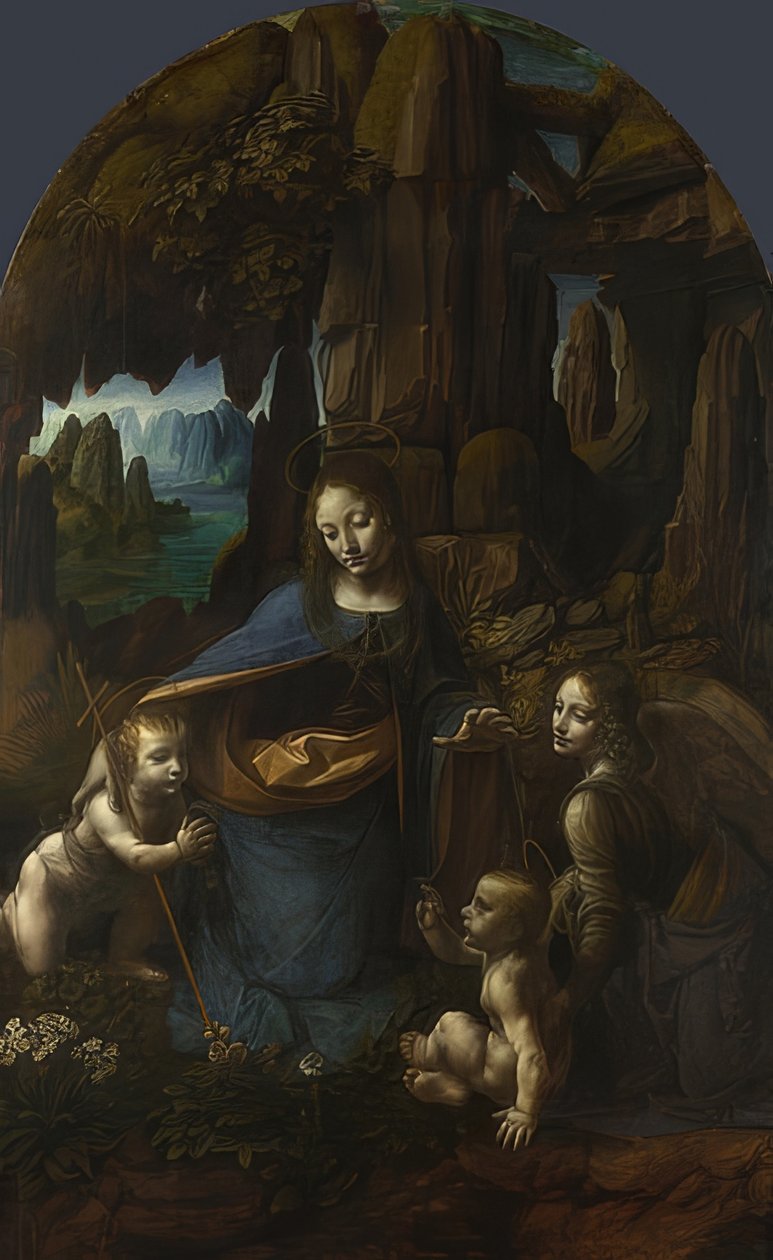 The Virgin of the Rocks (for the Altar of San Francesco in Milan) by Leonardo da Vinci