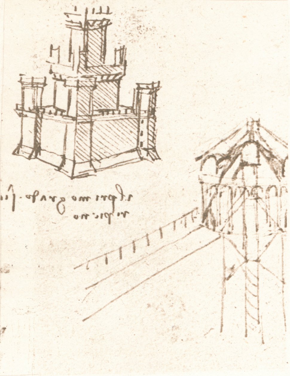 Drawing of Projects for Castles and Villas by Leonardo da Vinci