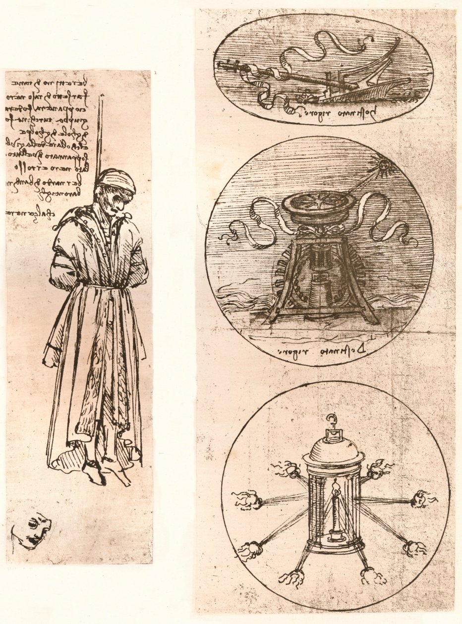 Drawings of Bernardo di Bandino Baroncelli Hanged, and Emblems by Leonardo da Vinci