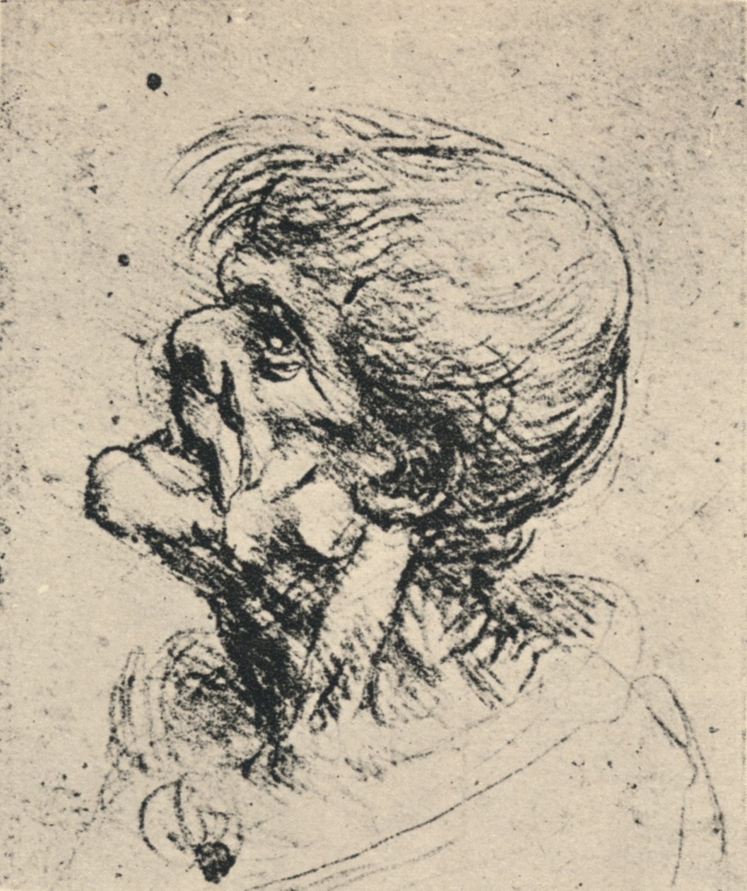 Grotesque Profile to the Left by Leonardo da Vinci