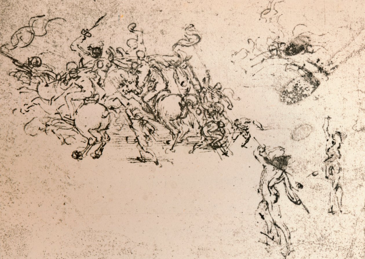 Study for the Cartoon of the Battle of Anghiari by Leonardo da Vinci