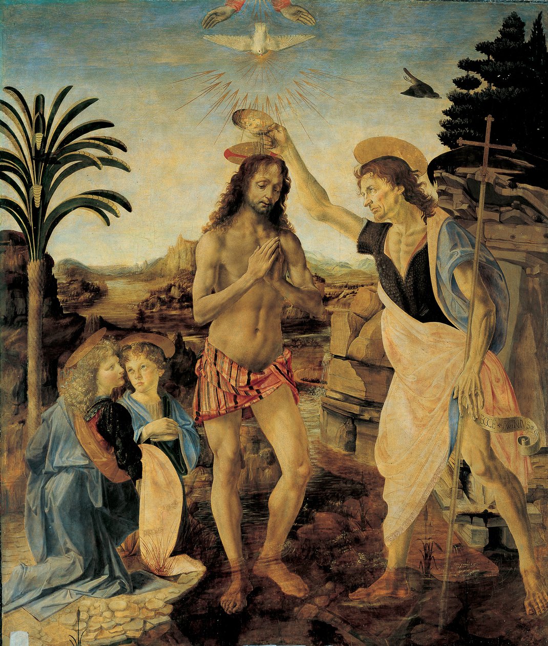 The Baptism of Christ by Andrea del Verrocchio and Leonardo da Vinci by Leonardo da Vinci