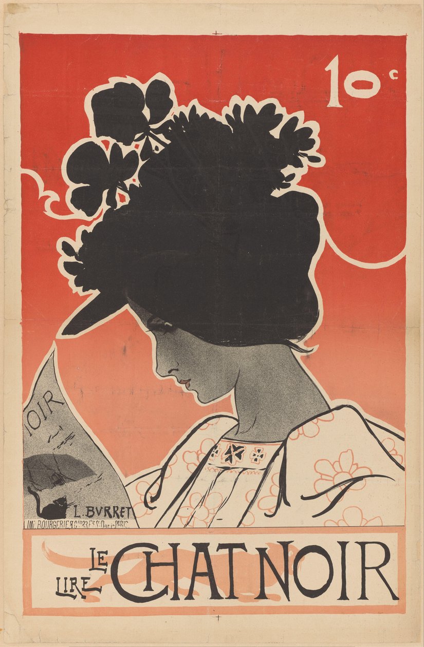 Poster for the Magazine Le Chat Noir (title on object: Lire Le Chat Noir) by Leonce Burret