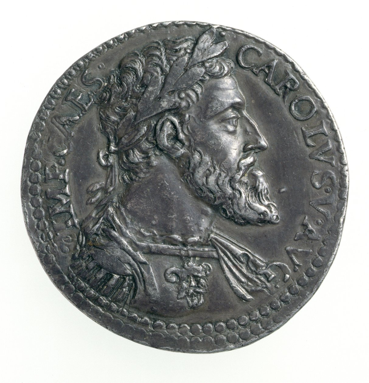 Testone of Charles V, Duke of Milan, Engraved by Dye, 1535-56 (obverse) by Leone Leoni