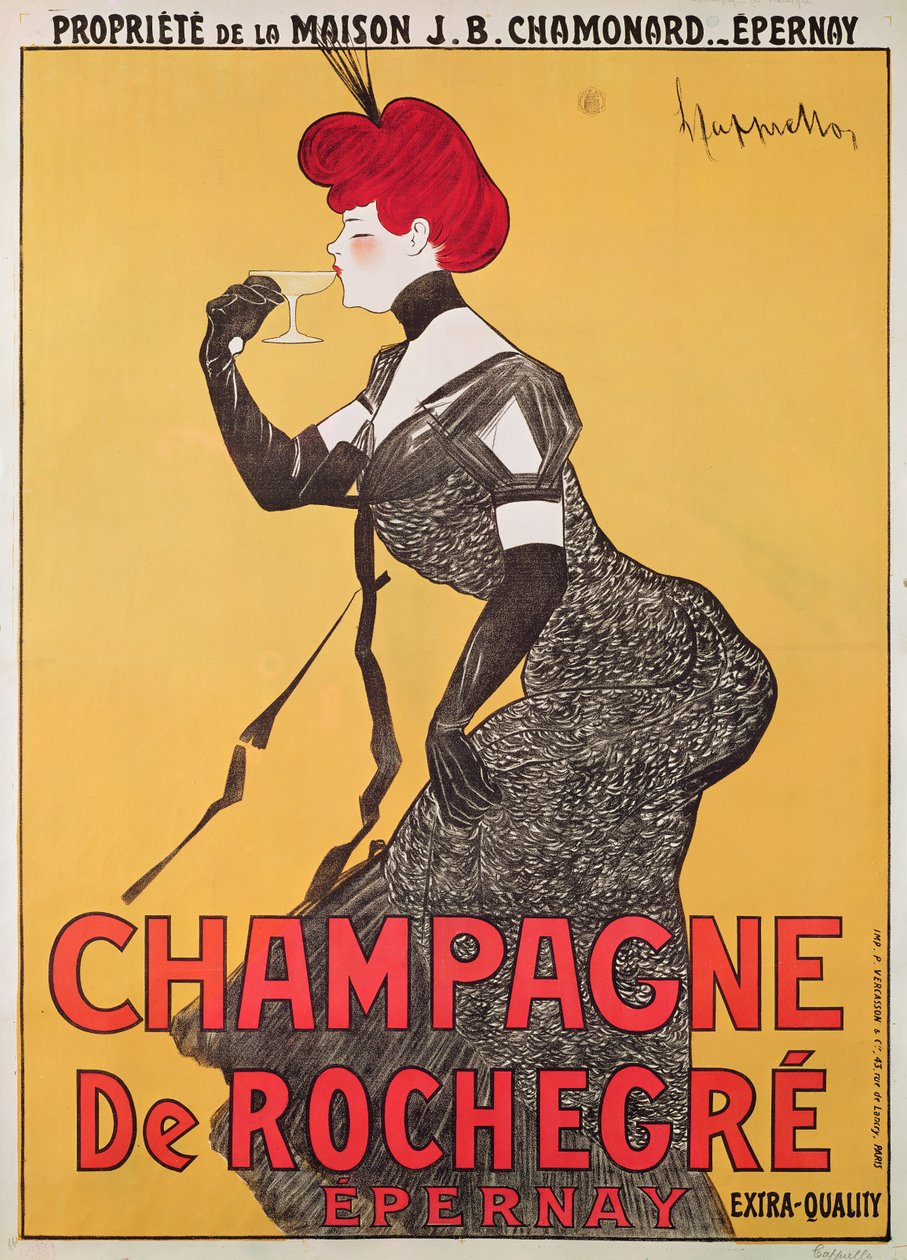 Poster Advertising Champagne de Rochegre by Leonetto Cappiello
