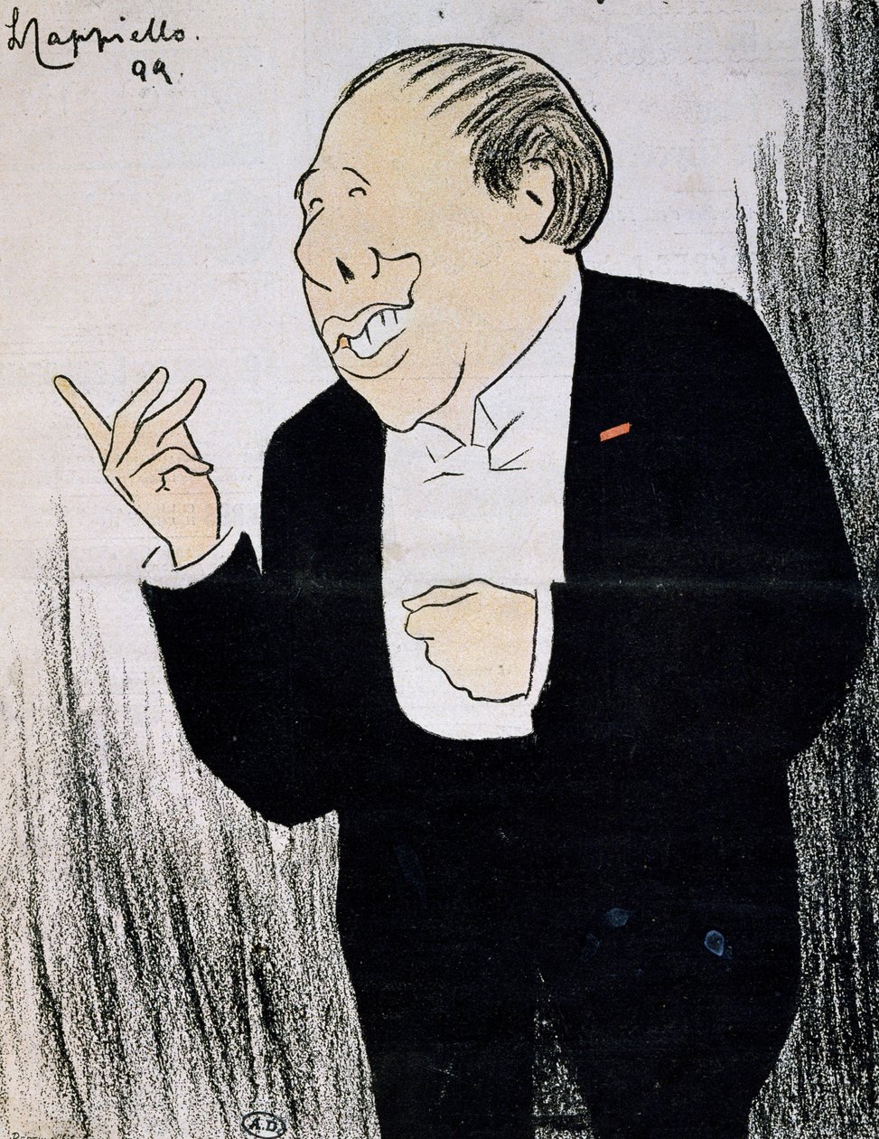Actor Alexandre Coquelin, known as Coquelin Cadet in caricature from 1899 by Leonetto Cappiello by Leonetto Cappiello