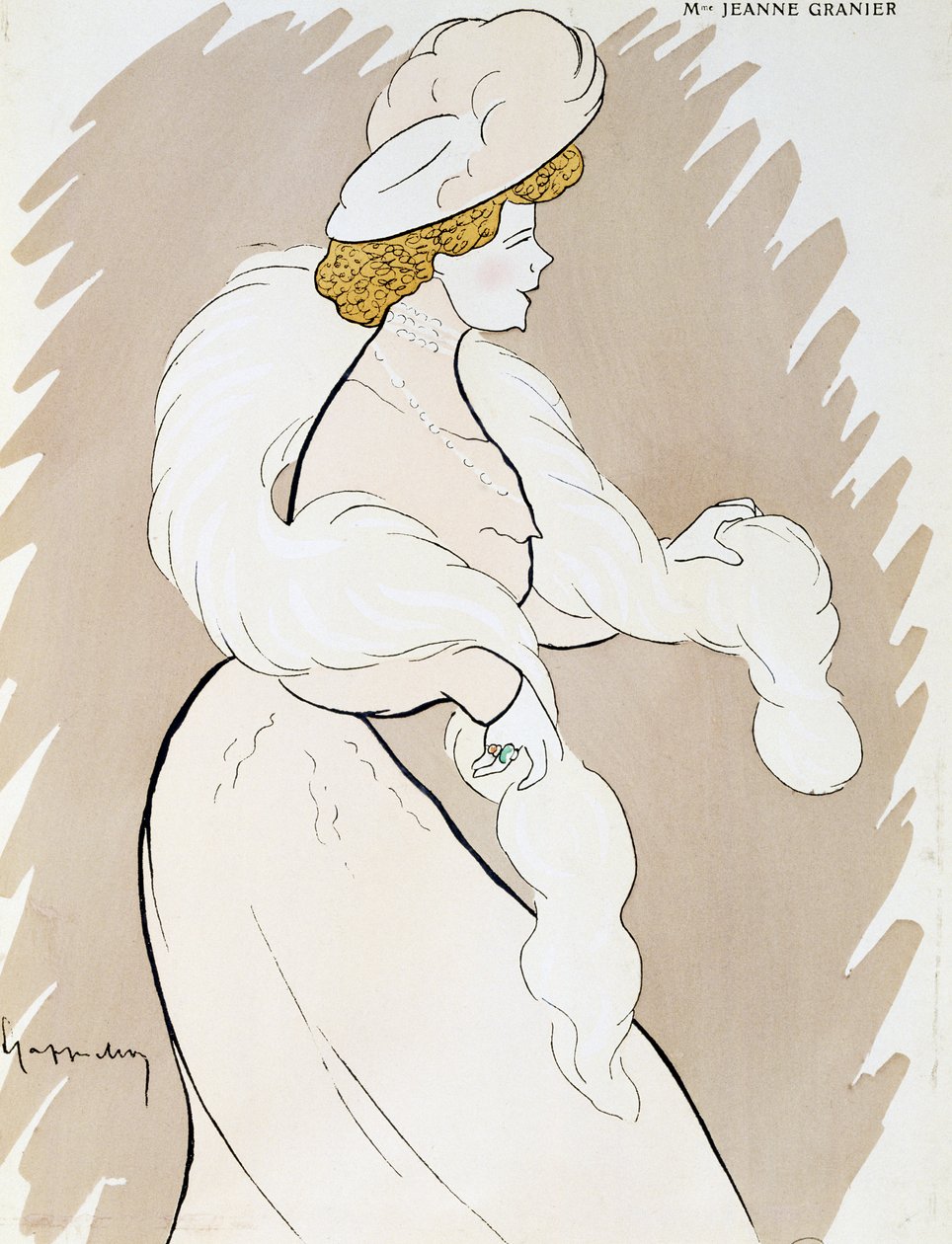 Actress Jeanne Granier, Drawing by Leonetto Cappiello by Leonetto Cappiello
