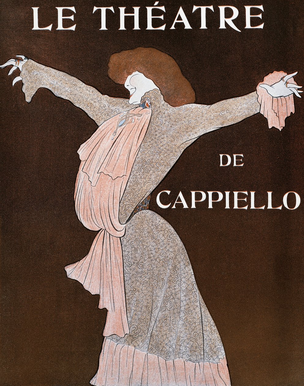Actress Sarah Bernhardt, Illustration by Leonetto Cappiello, from French Magazine Le Theatre, April 1903 by Leonetto Cappiello