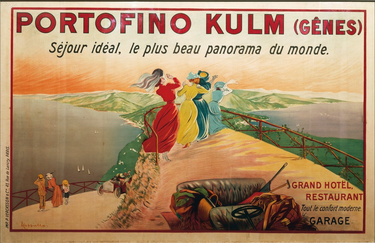 Advertisement for Portofino Hotel, Portofino Kulm, Illustration by Leonetto Cappiello by Leonetto Cappiello
