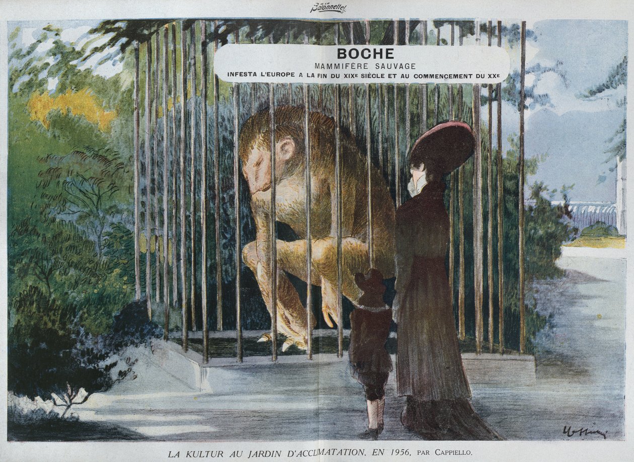 Boche, Savage Mammal, Infested Europe at the End of 19th Century and Beginning of 20th Century, Illustration from 