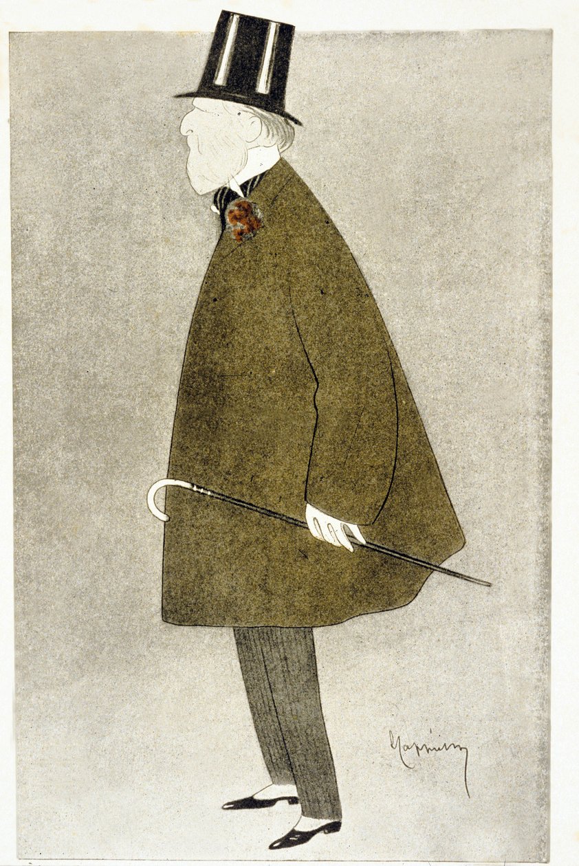 Jacques Doucet (1853-1929), French fashion designer, known for his elegant dresses, made with flimsy translucent materials in superimposing pastel colours. by Leonetto Cappiello