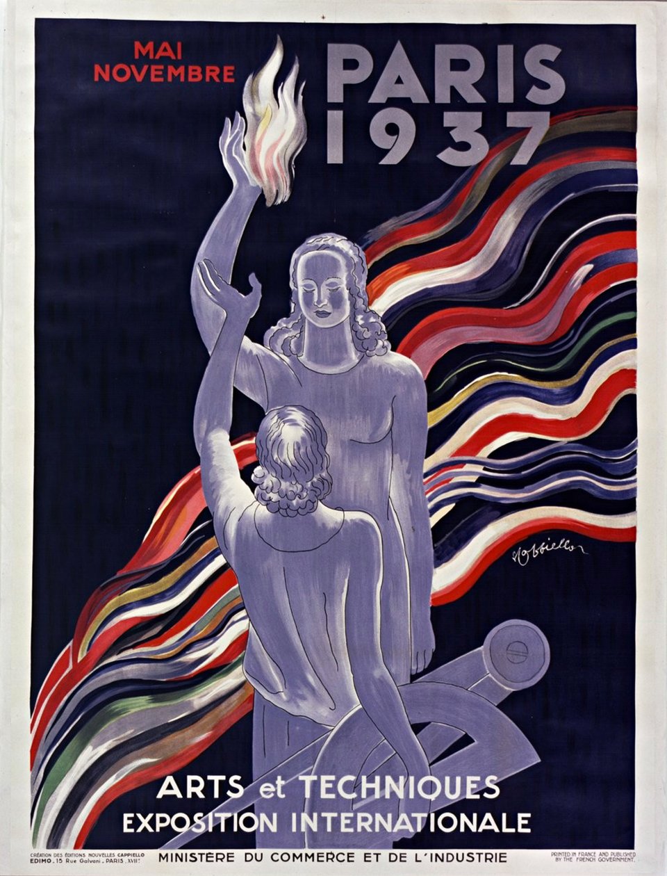 Poster of the 1937 International Exhibition in Paris by Leonetto Cappiello