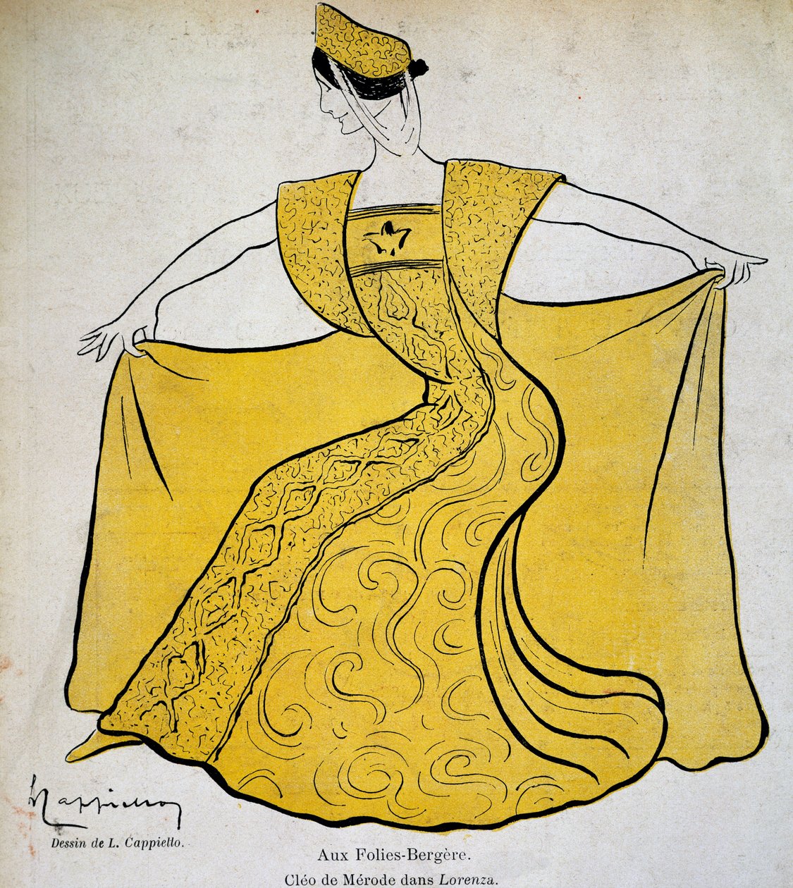 The dancer Cleo in the ballet pantomime Lorenza at the Folies Bergere by Leonetto Cappiello