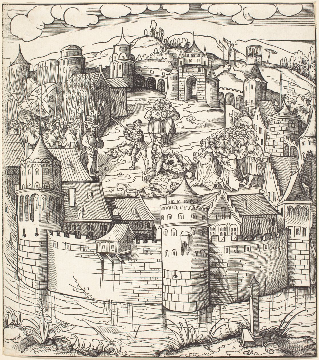 Execution of a Man at a Market-Place of a Town by Leonhard Beck