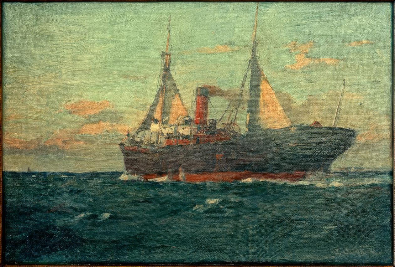 Steamer with Auxiliary Sails by Leonhard Sandrock