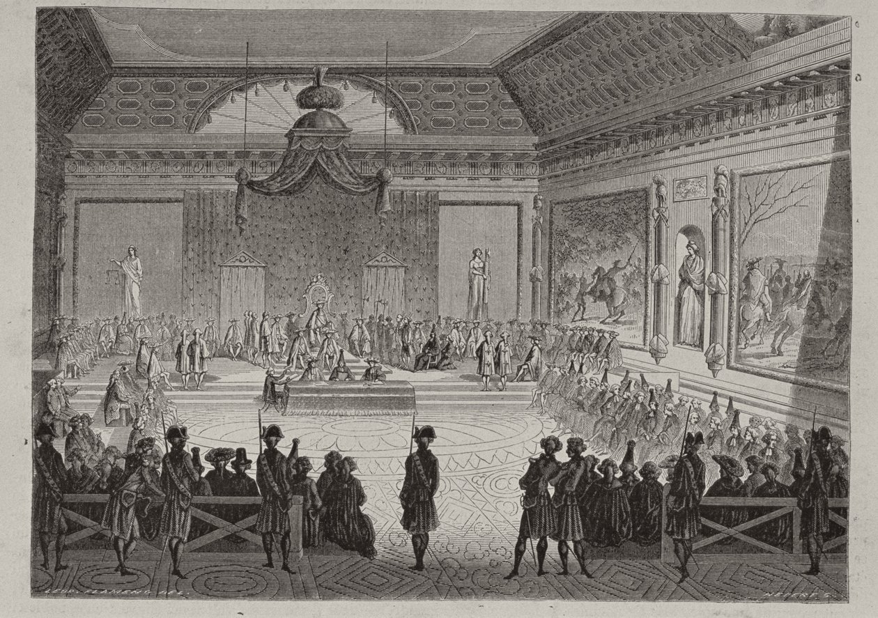 Assembly of the Notables, engraved by Antoine Auguste Ernest Hebert by Leopold Flameng