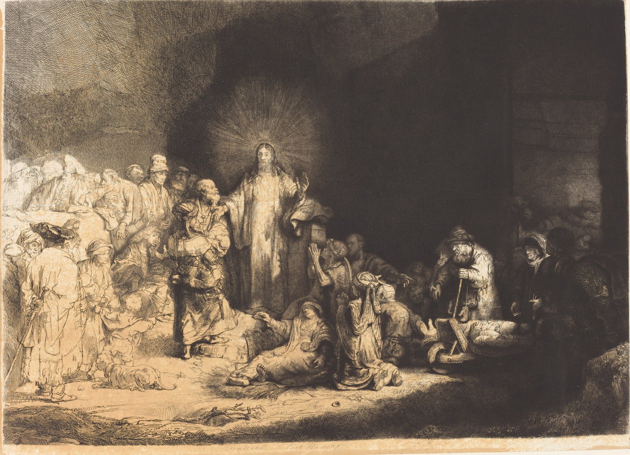 Christ Preaching (The Hundred Guilder Print) by Leopold Flameng after Rembrandt van Rijn