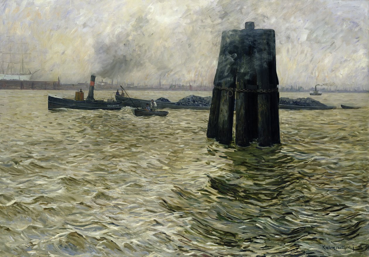 The Port of Hamburg, 1894 by Leopold Karl Walter von Kalckreuth