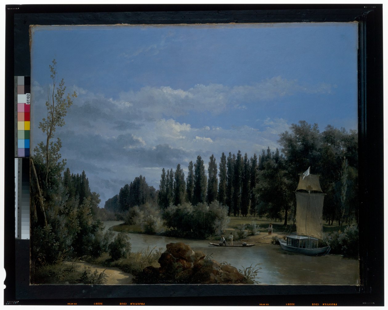 Seen From The Course Of The Small Arm Of The Seine Through The Neuilly Park by Leopold Leprince