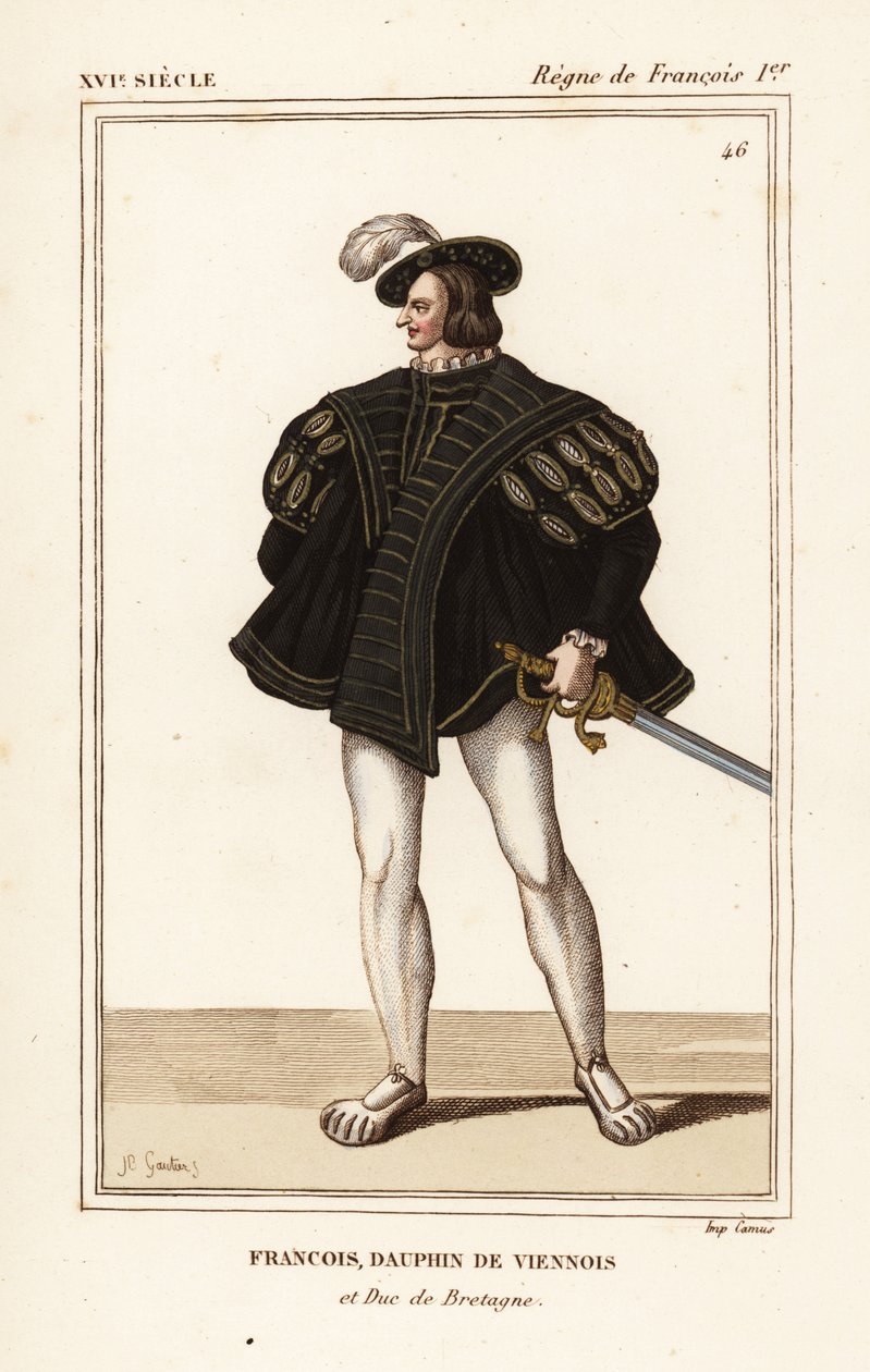 Francis III, Duke of Brittany 1518-1536. Handcoloured