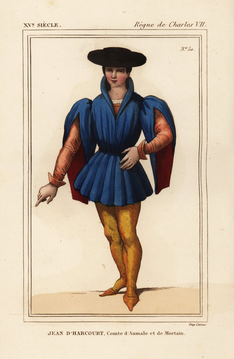 Jean VIII of Harcourt, French knight, Count of Aumale and Mortain by Leopold Massard