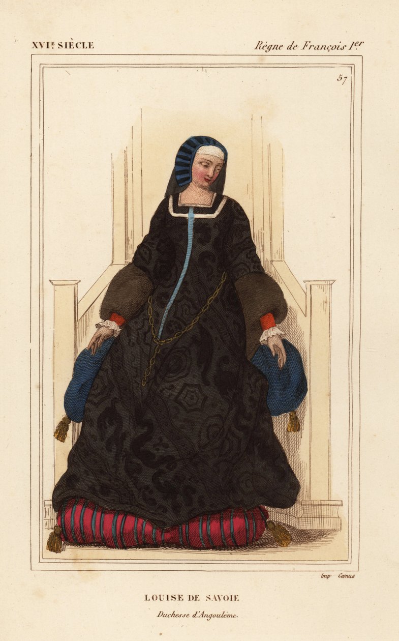 Louise of Savoy, Duchess of Angouleme, mother of King Francis I by Leopold Massard