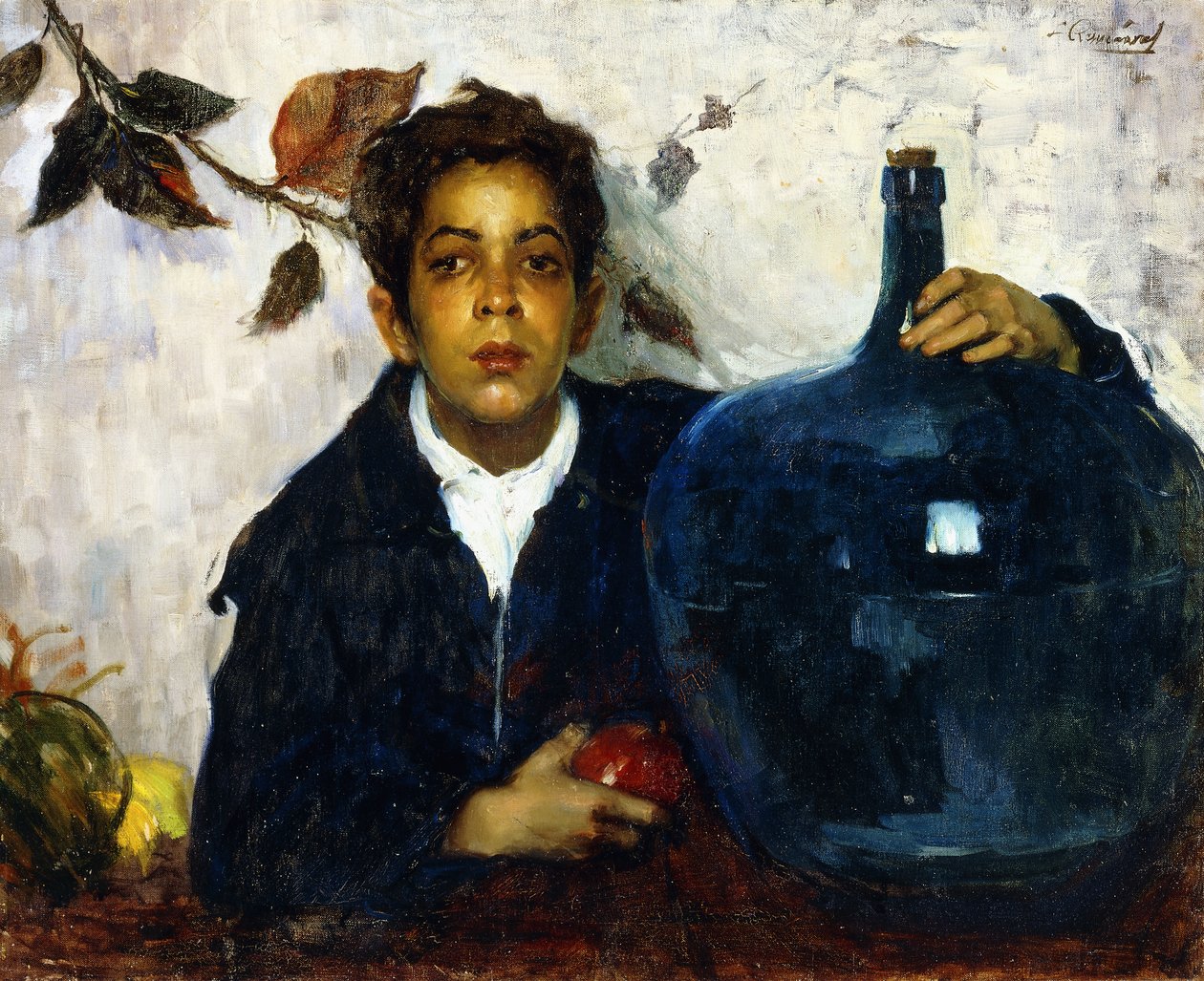 Boy with a Large Bottle by Leopoldo Romañach