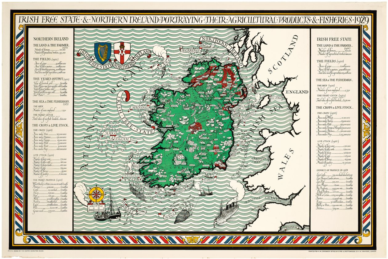 A Map of the Irish Free State & Northern Ireland by Leslie MacDonald Gill