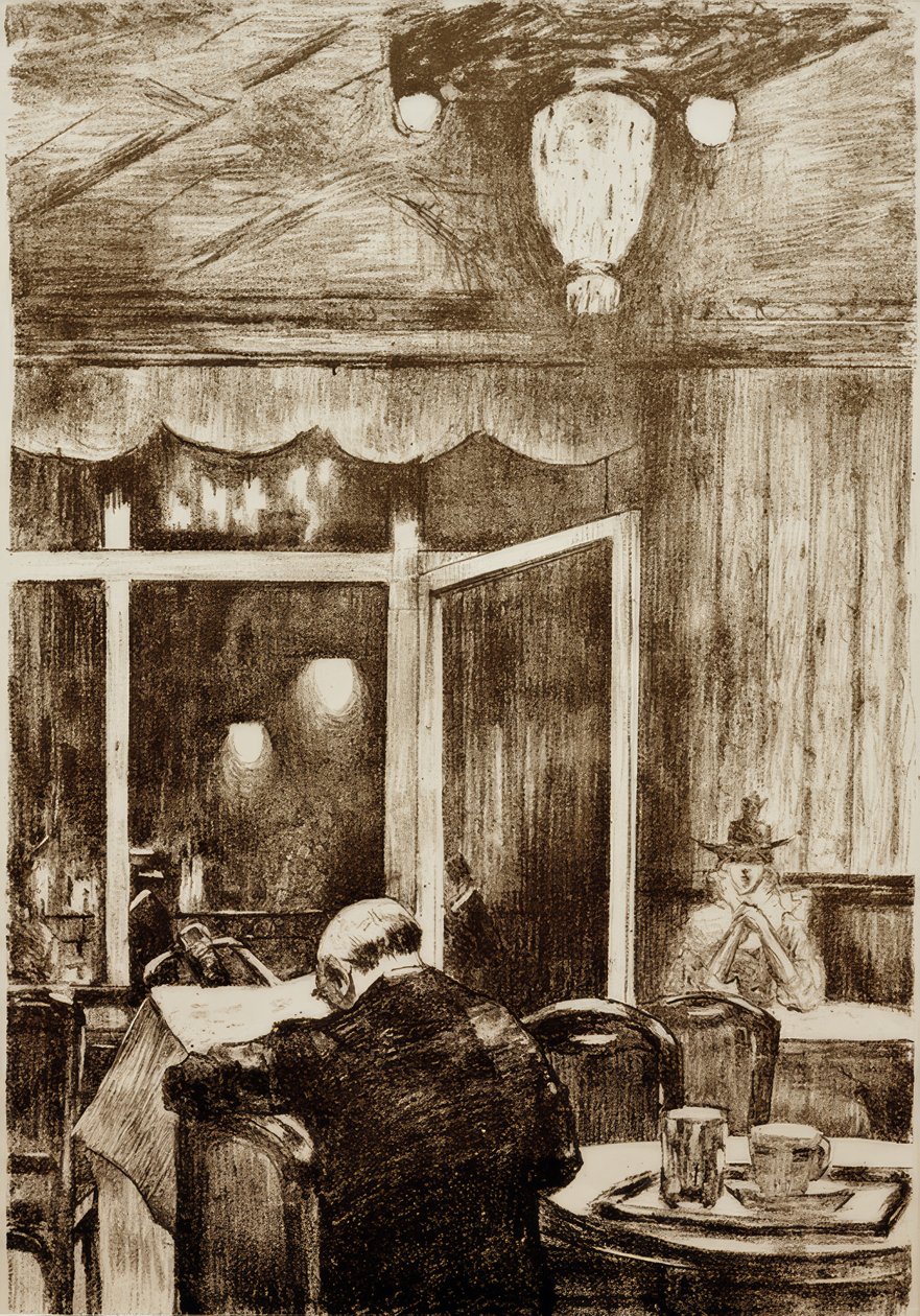 Evening at Café Bauer by Lesser Ury