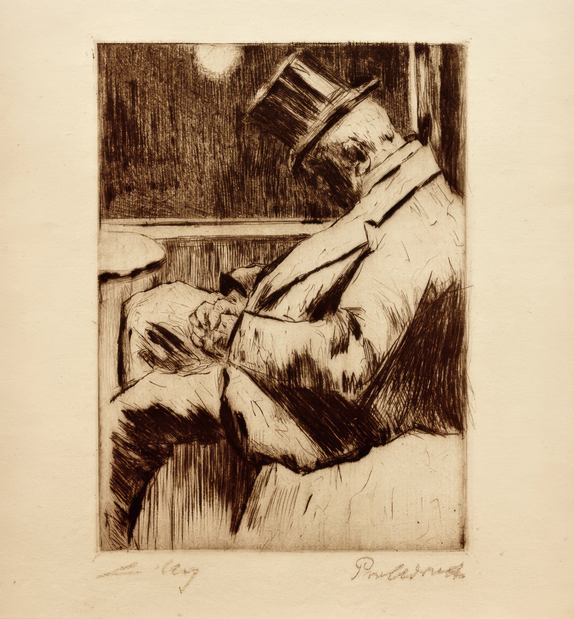 Morning Mood: Sleeping Gentleman with Top Hat by Lesser Ury