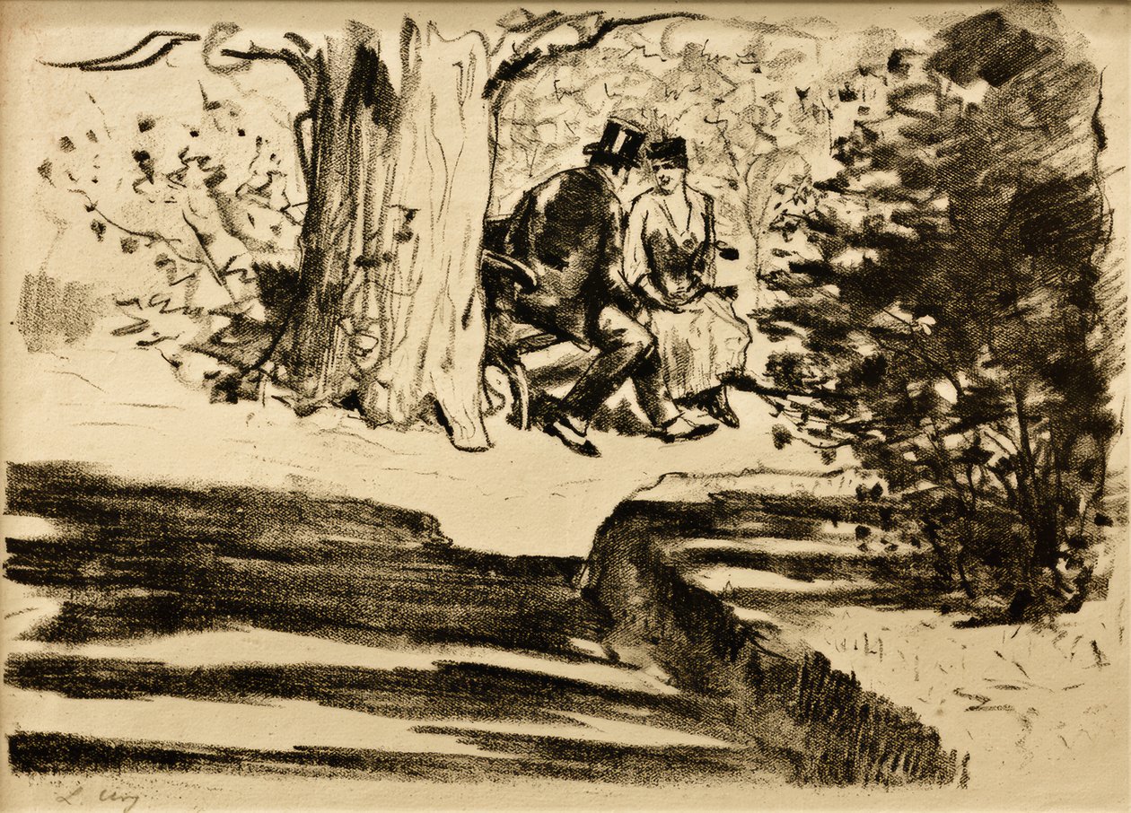 Couple on the Bench by Lesser Ury