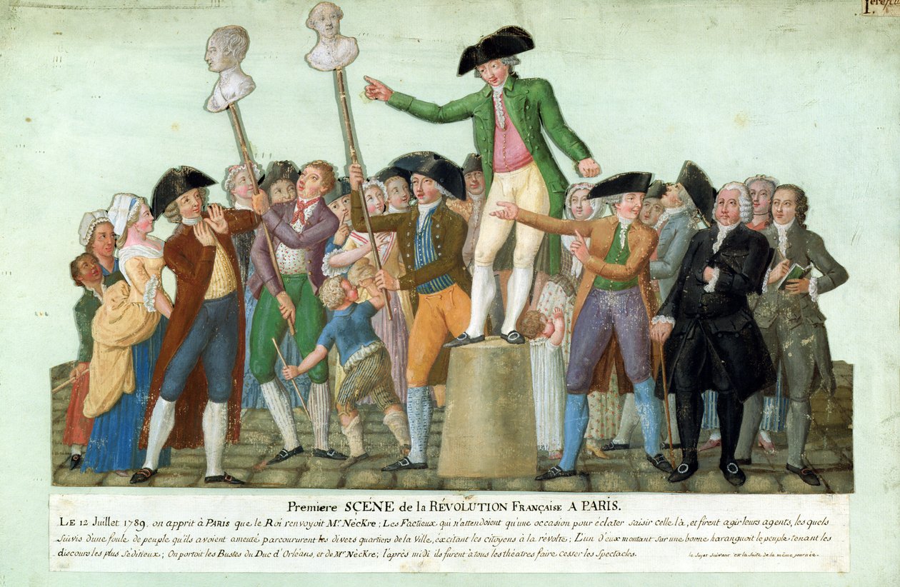 The Beginning of the French Revolution, 12 July 1789, Paris by Lesueur Brothers