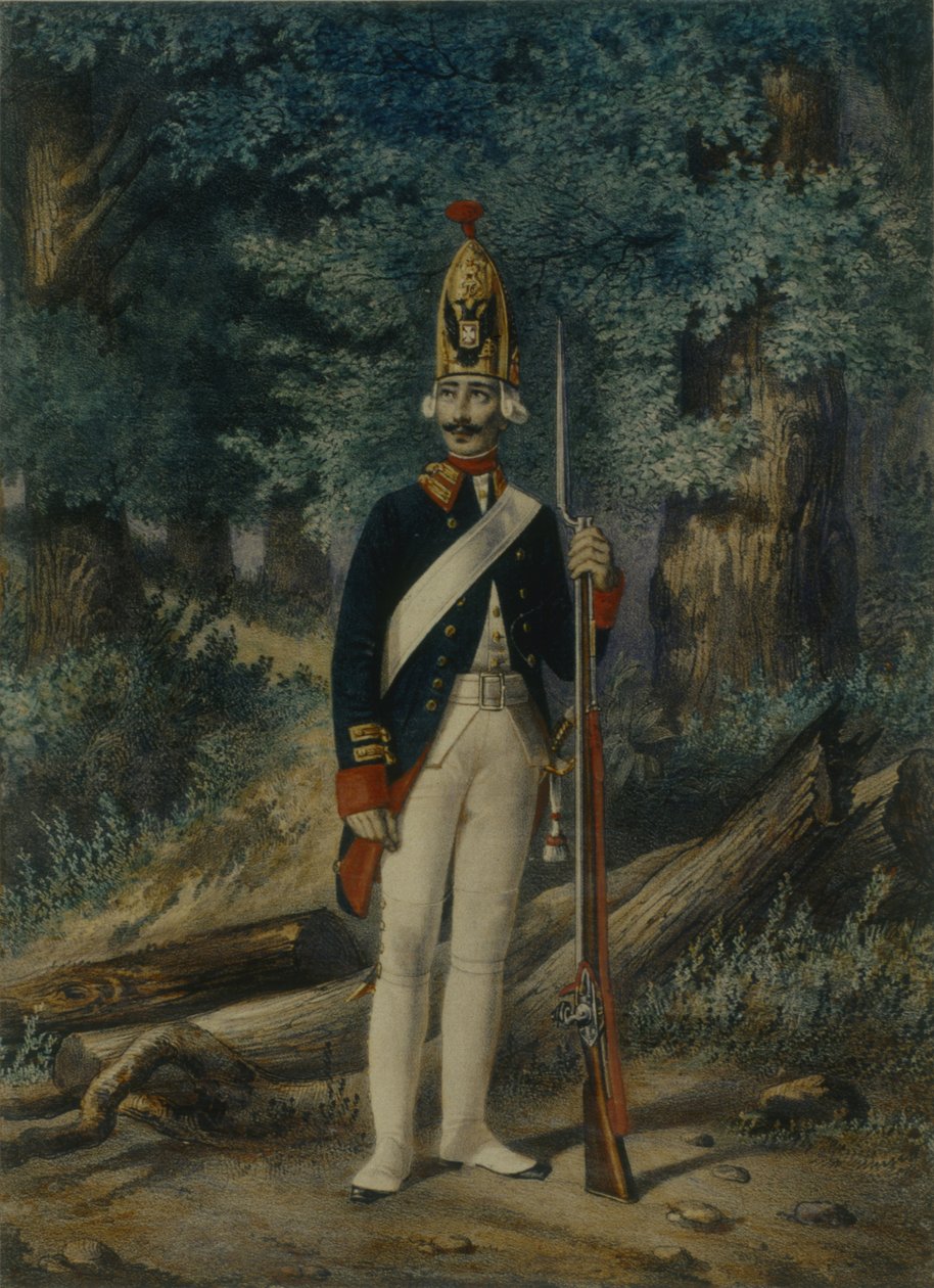 Grenadier of the Preobrazhensky Regiment in 1800 by Lev Alexandrovich Belousov