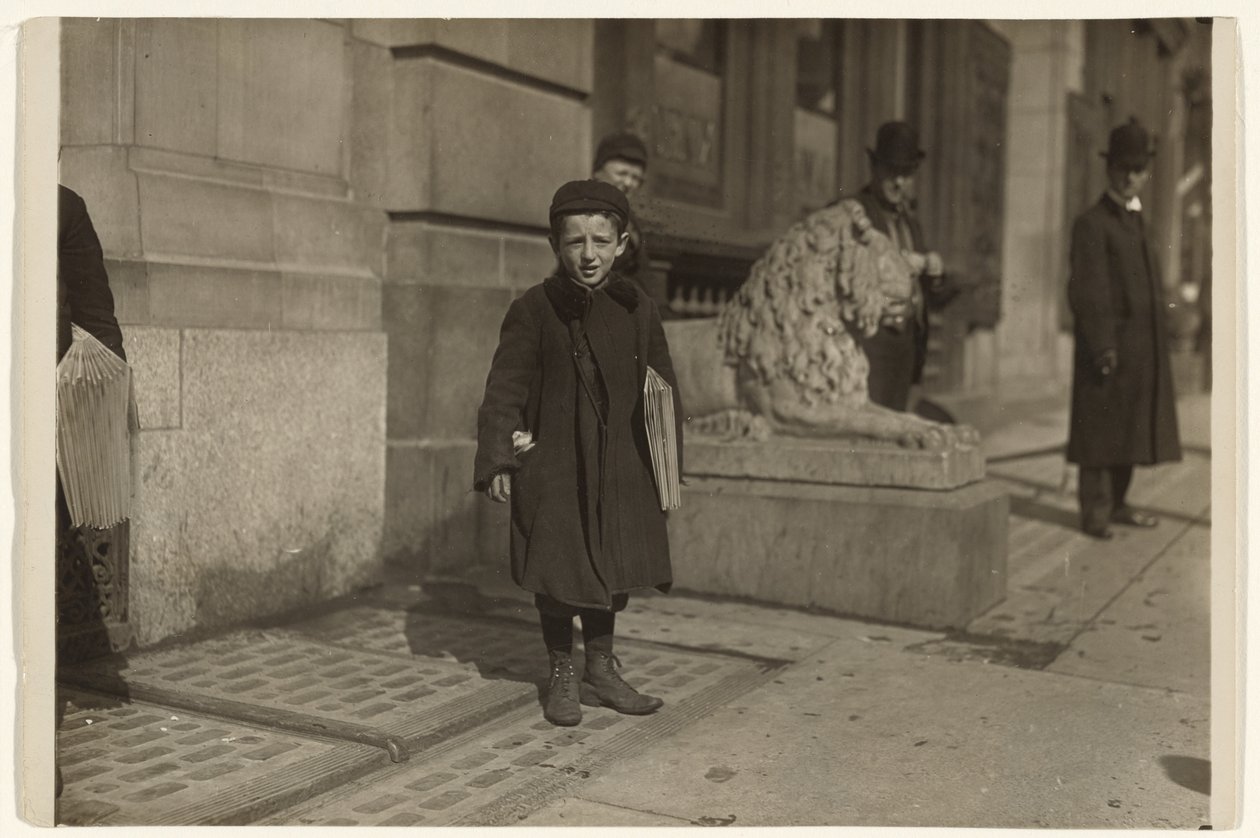 Newsboy by Lewis W. Hine