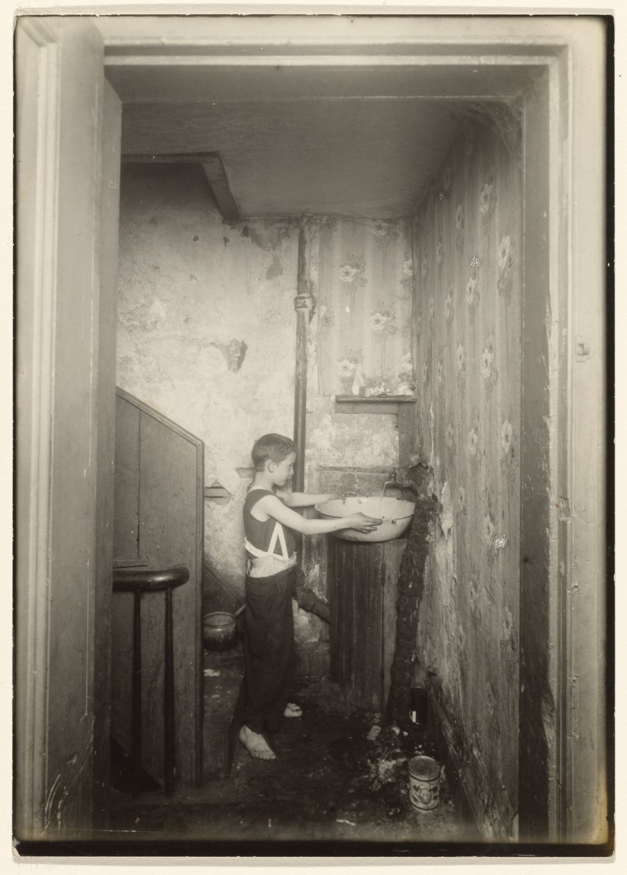 One Spigot for the Whole Tenement Floor, N.Y. by Lewis W. Hine