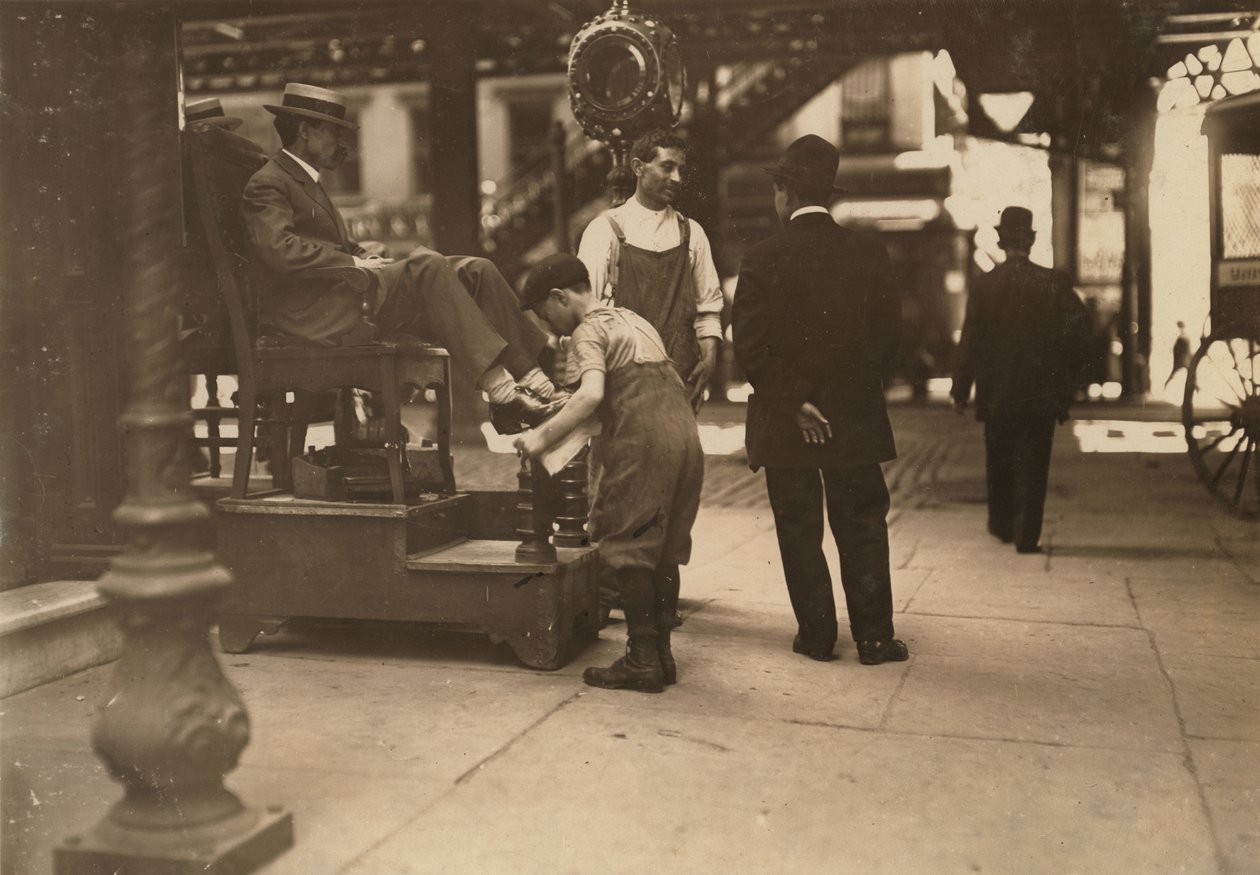 Bootblack at 3rd Avenue and 9th Street, New York City by Lewis Wickes Hine