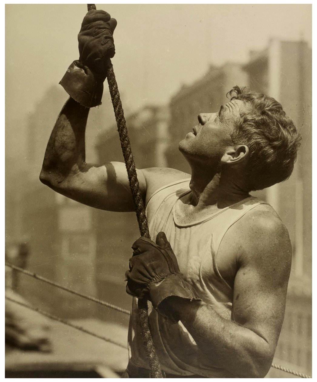 Construction worker empire state building by Lewis Wickes Hine