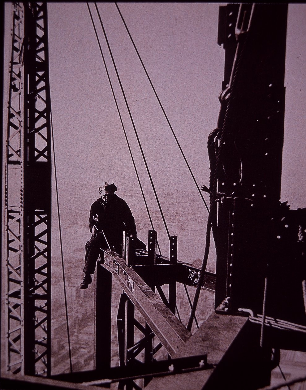 Empire State Building Under Construction, Showing Bolter with Spanner by Lewis Wickes Hine