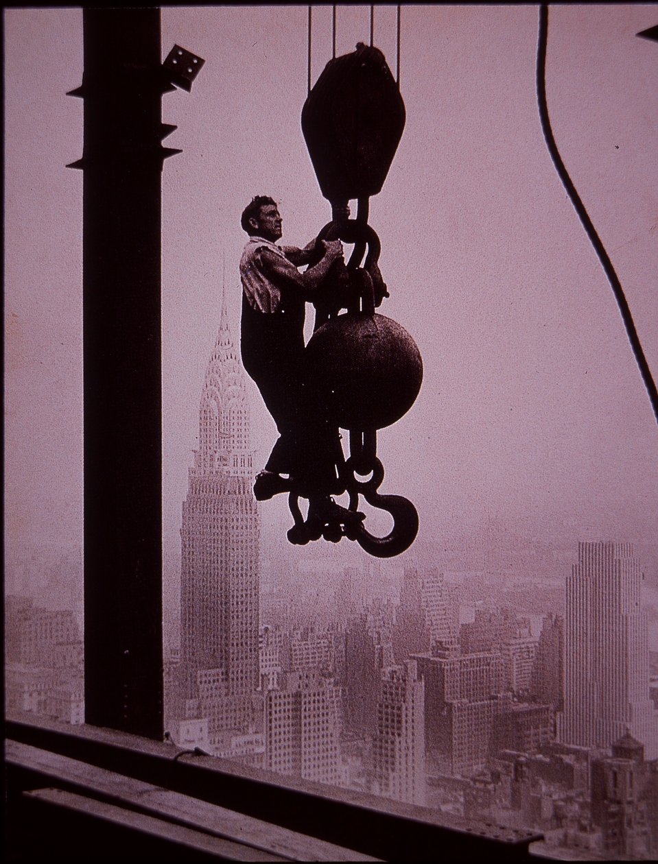 Empire State Building under construction, showing member of the derrick crew by Lewis Wickes Hine
